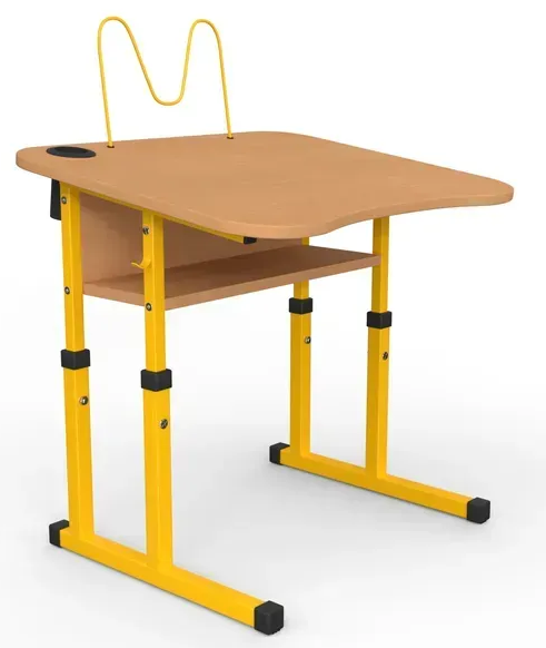 Стіл учнівський одномісний з нахилом №4-6 без полиці/600х500 МФ Вересень